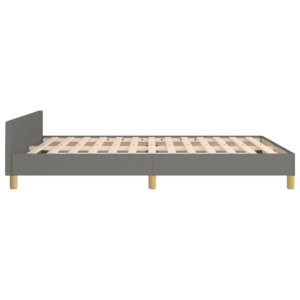 Bed Frame Dark Grey 106x203 cm King Single Size Fabric