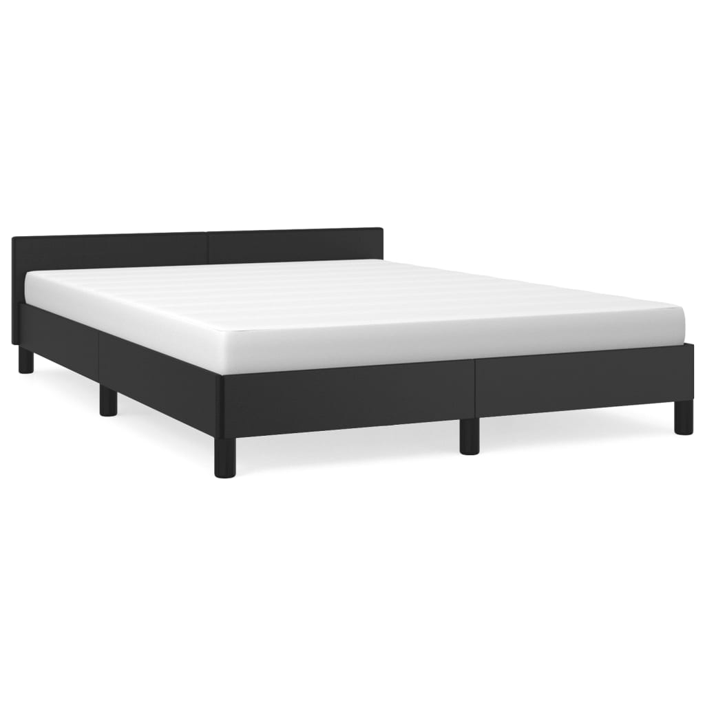 Bed Frame Black 106x203 cm King Single Size Faux Leather