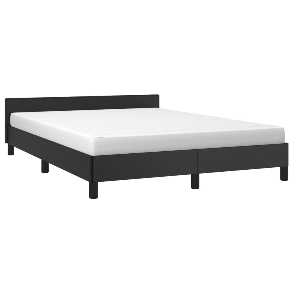 Bed Frame Black 106x203 cm King Single Size Faux Leather