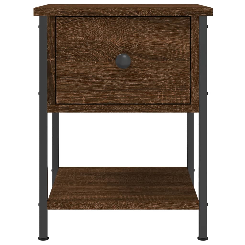 Bedside Table Brown Oak 34x35.5x45 cm Engineered Wood