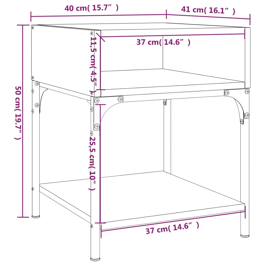 Bedside Tables 2 pcs Grey Sonoma 40x41x50 cm Engineered Wood