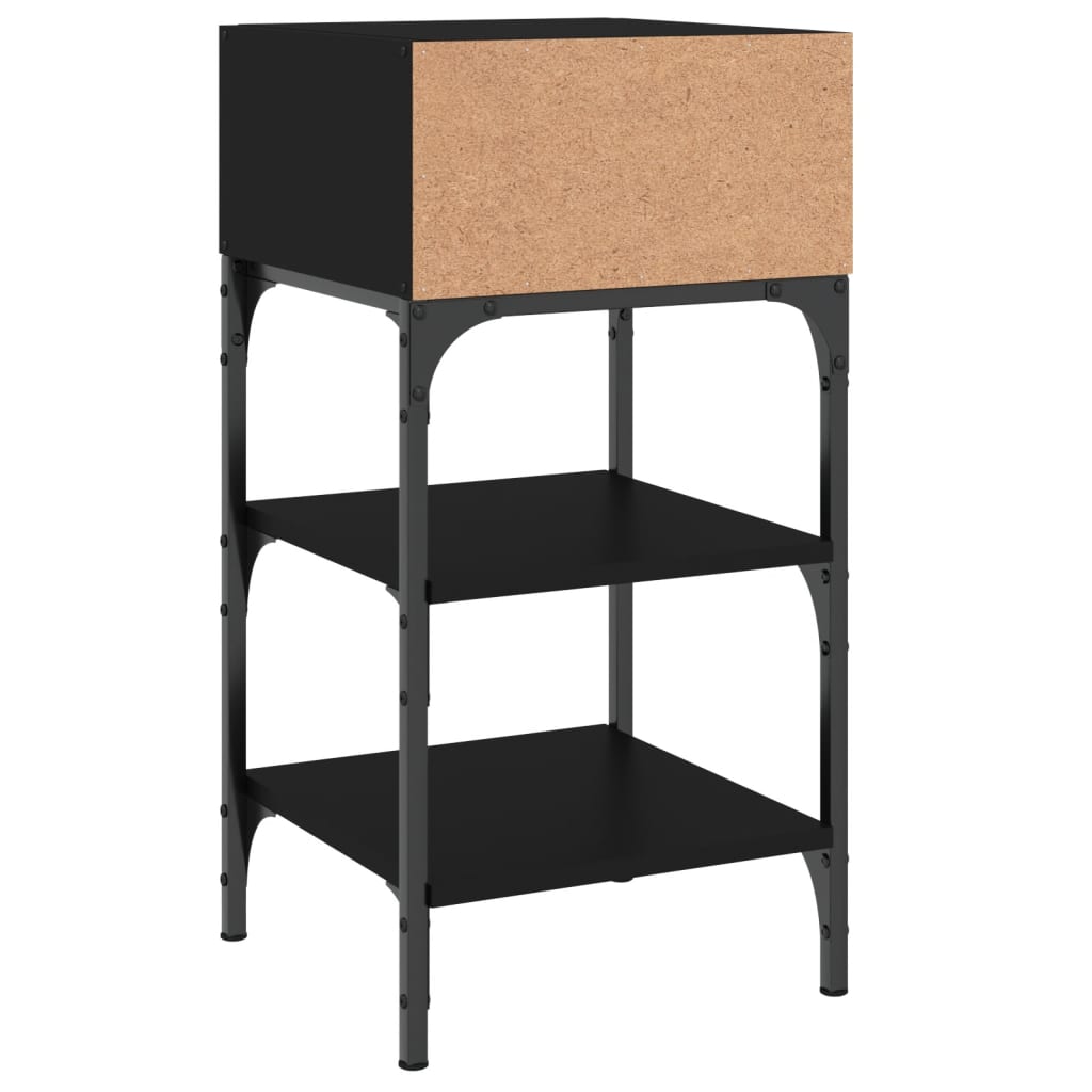 Bedside Table Black 35x34.5x70 cm Engineered Wood