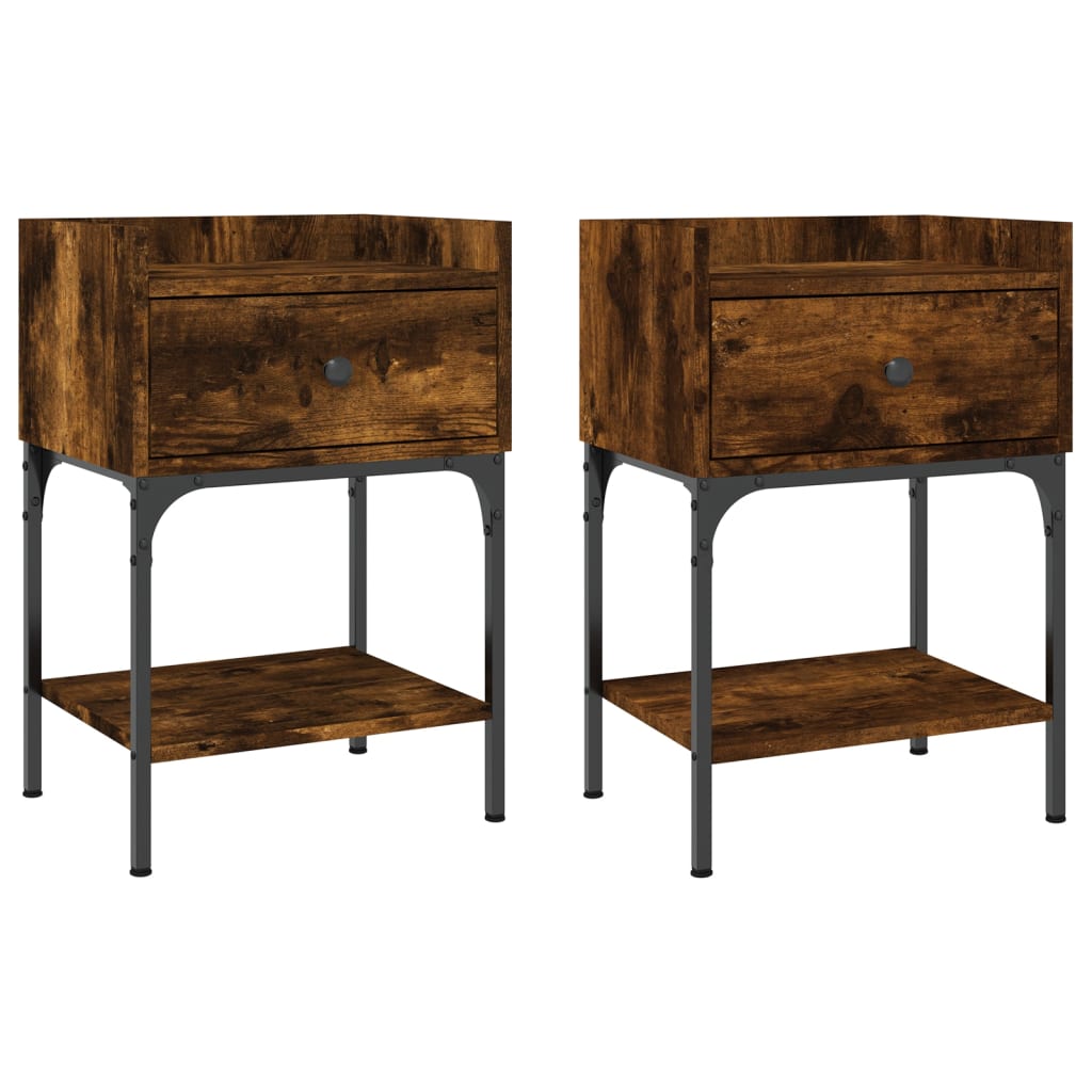 Bedside Tables 2 pcs Smoked Oak 40.5x31x60 cm Engineered Wood