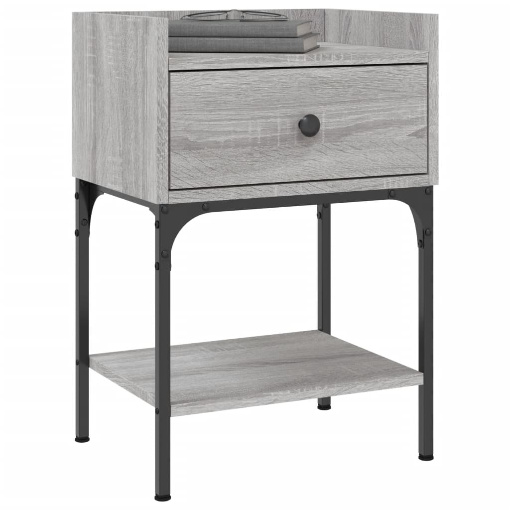 Bedside Table Grey Sonoma 40.5x31x60 cm Engineered Wood