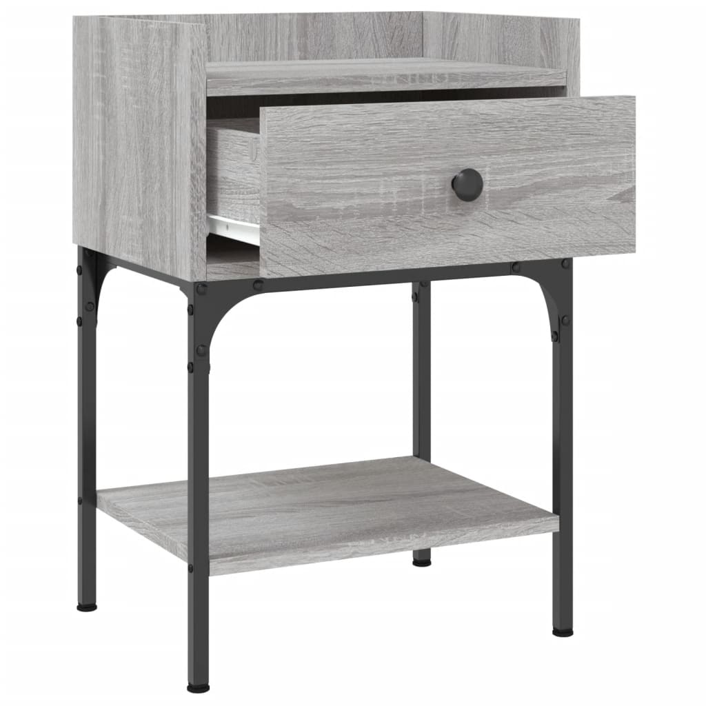 Bedside Table Grey Sonoma 40.5x31x60 cm Engineered Wood