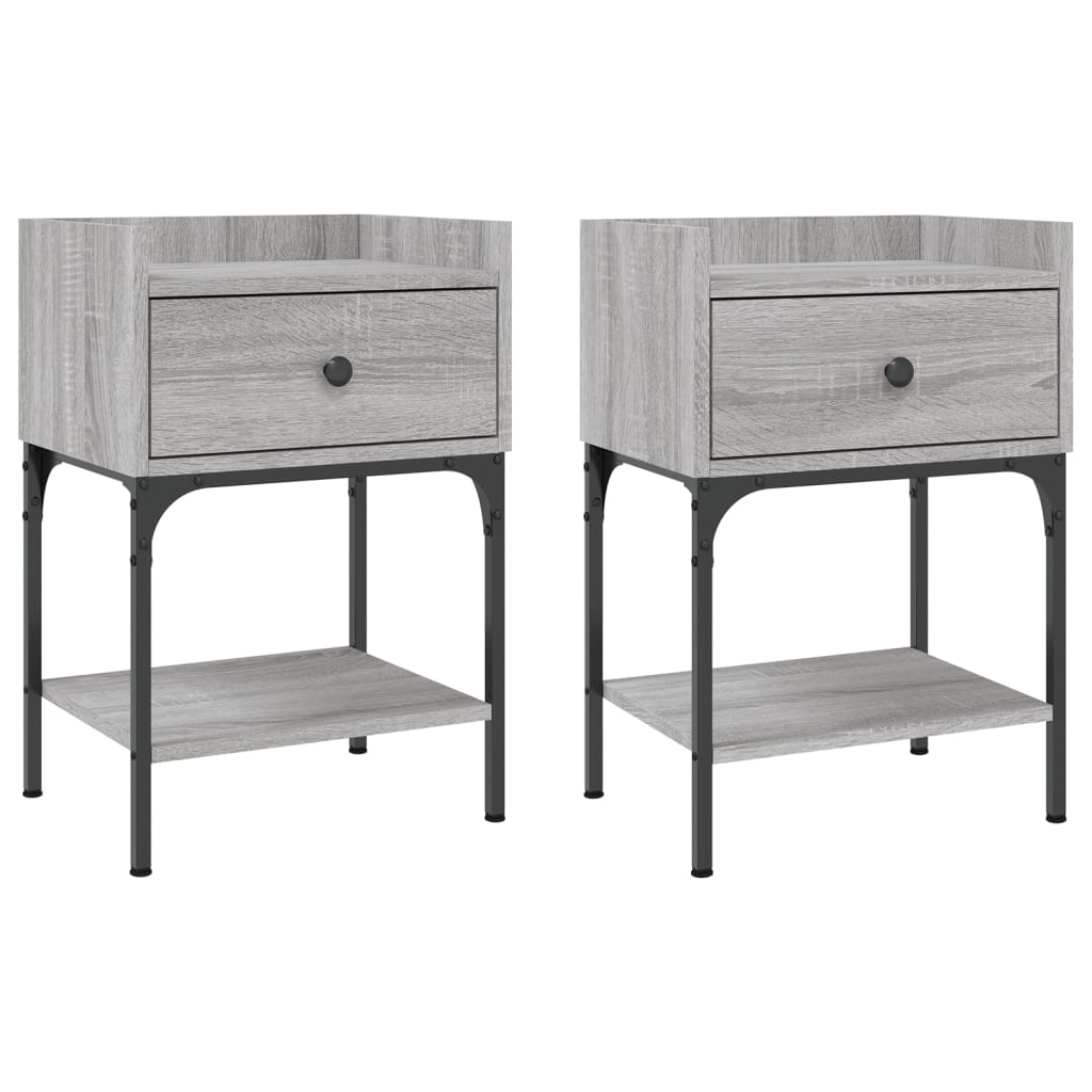 Bedside Tables 2 pcs Grey Sonoma 40.5x31x60 cm Engineered Wood