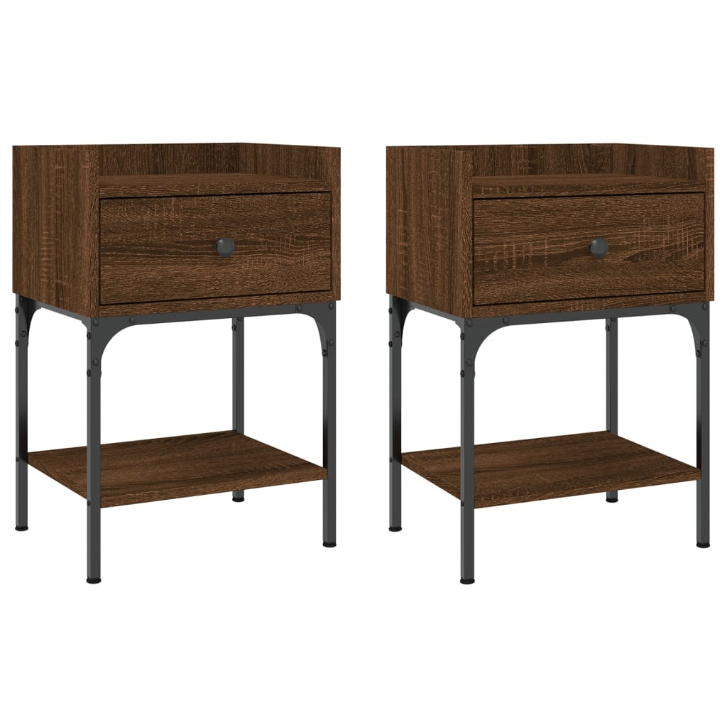 Bedside Tables 2 pcs Brown Oak 40.5x31x60 cm Engineered Wood