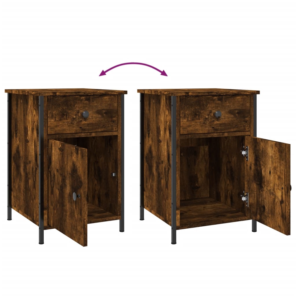 Bedside Cabinets 2 pcs Smoked Oak 40x42x60 cm Engineered Wood