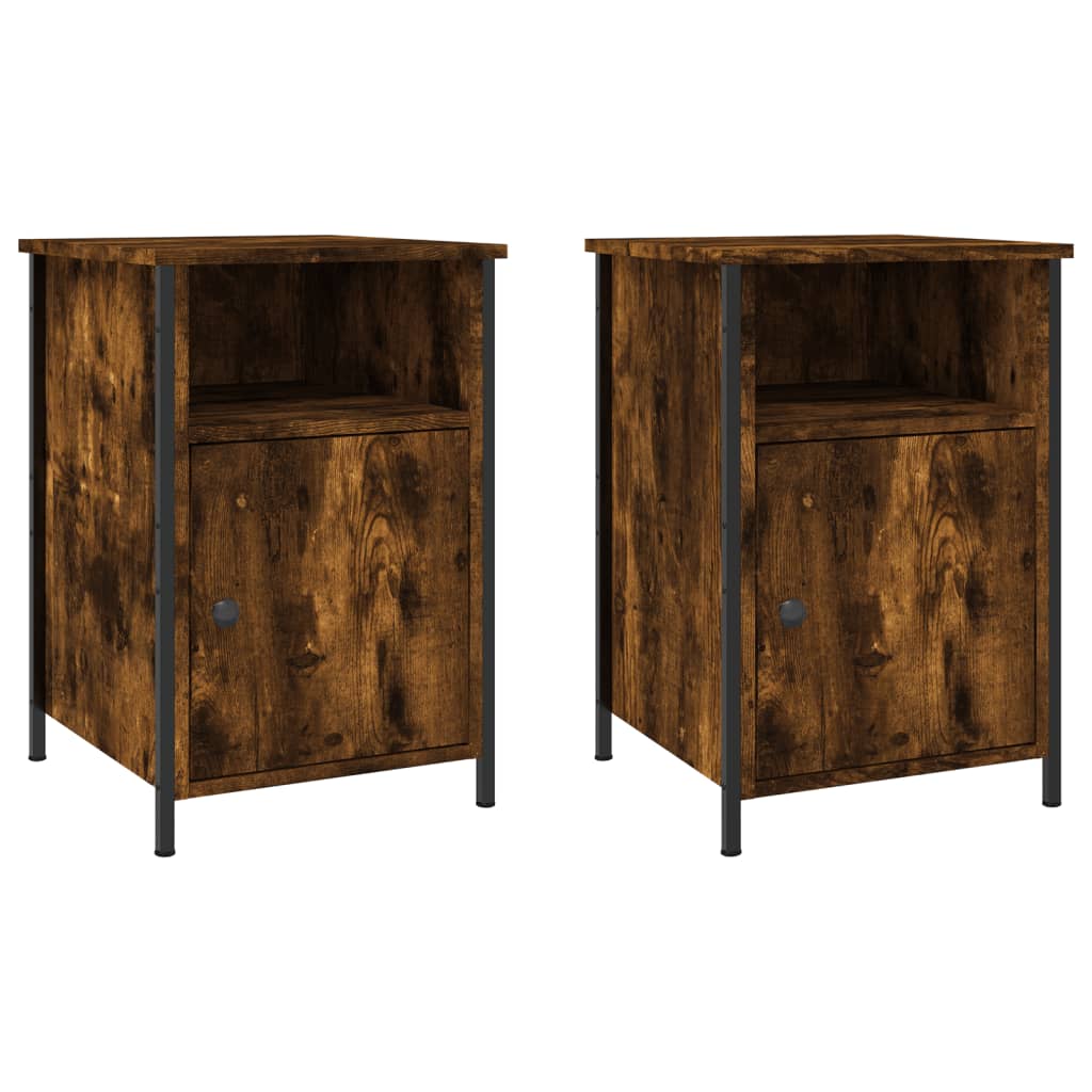 Bedside Cabinets 2 pcs Smoked Oak 40x42x60 cm Engineered Wood