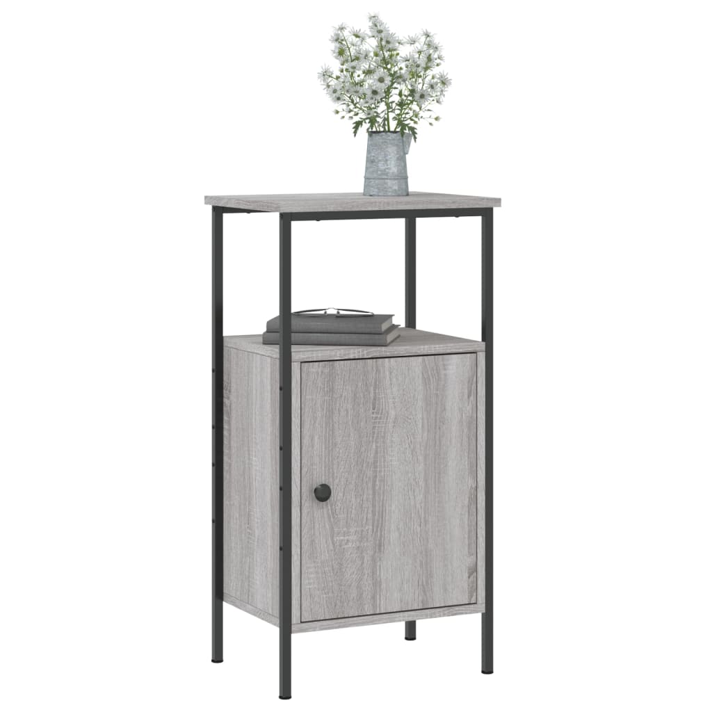 Bedside Cabinet Grey Sonoma 41x31x80 cm Engineered Wood