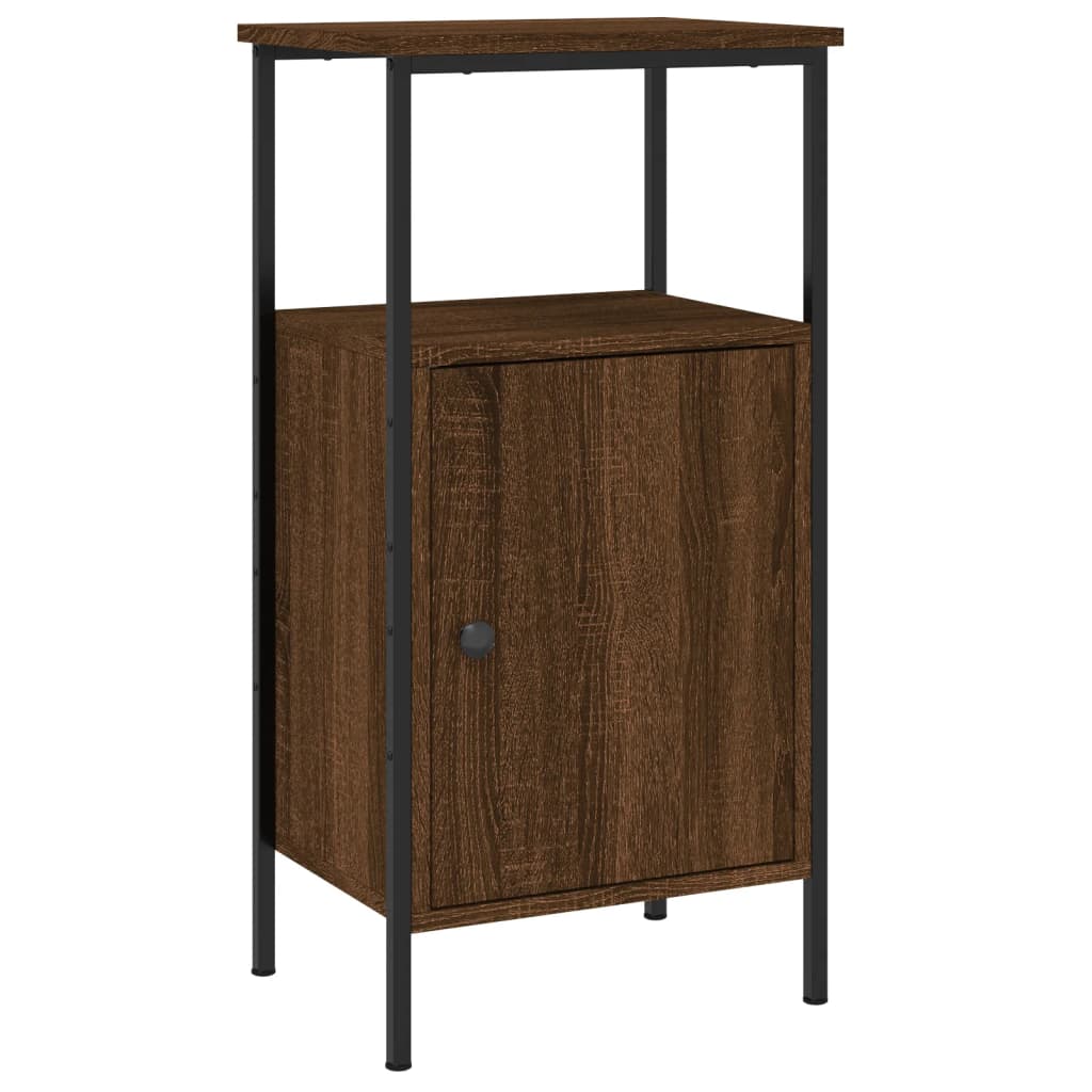 Bedside Cabinet Brown Oak 41x31x80 cm Engineered Wood