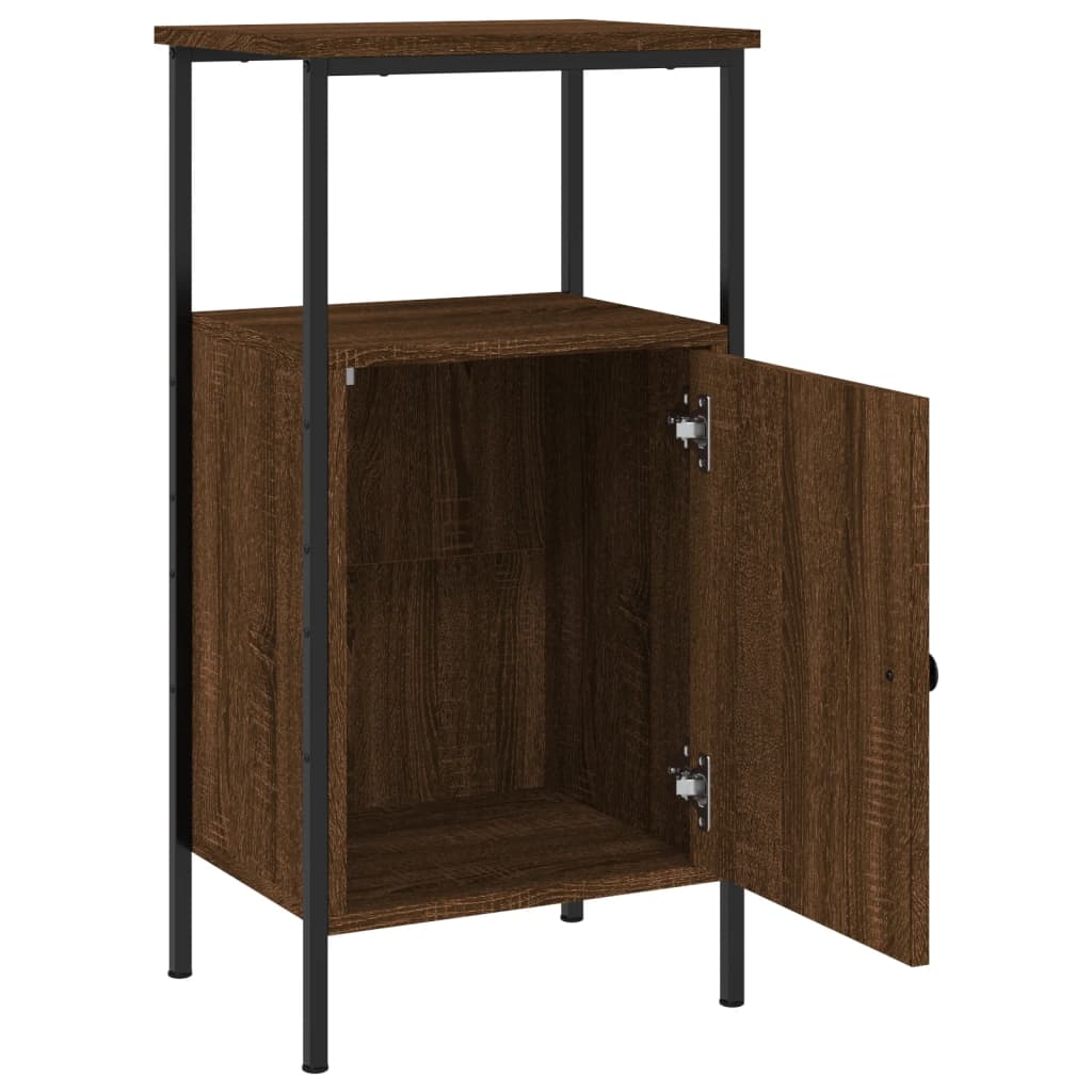 Bedside Cabinet Brown Oak 41x31x80 cm Engineered Wood