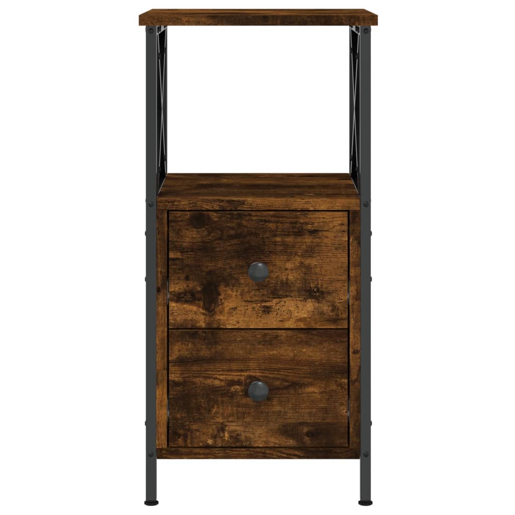 Bedside Cabinet Smoked Oak 34x35.5x70 cm Engineered Wood