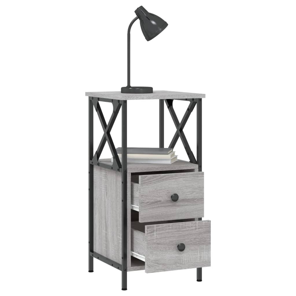 Bedside Cabinets 2 pcs Grey Sonoma 34x35.5x70 cm Engineered Wood