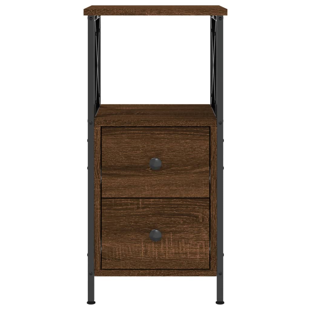 Bedside Cabinets 2 pcs Brown Oak 34x35.5x70 cm Engineered Wood