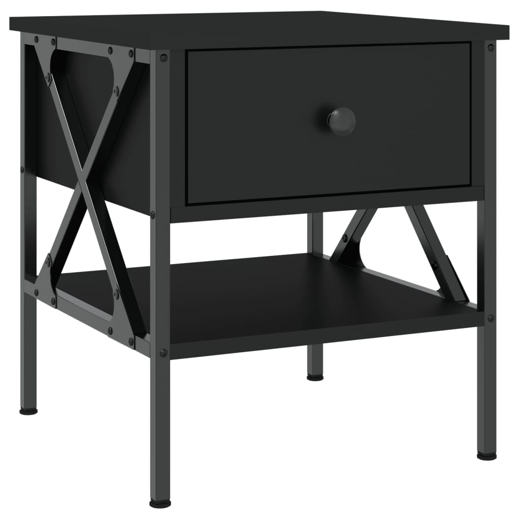 Bedside Table Black 40x42x45 cm Engineered Wood