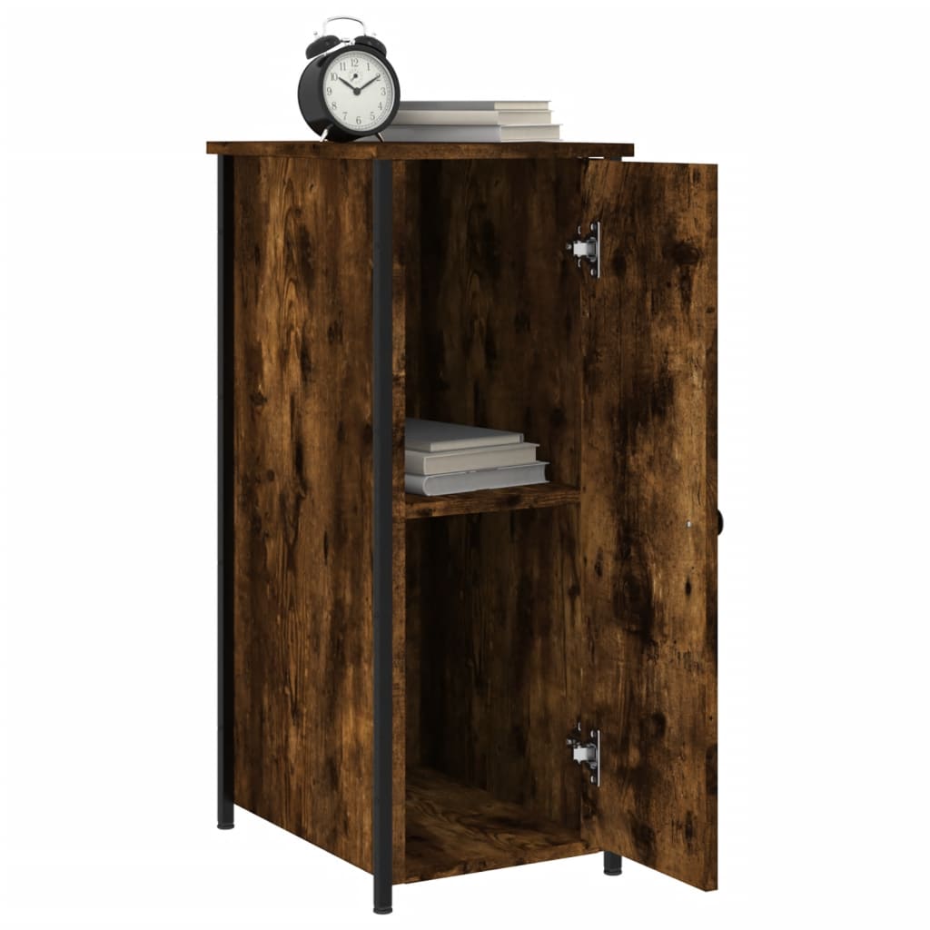 Bedside Cabinets 2 pcs Smoked Oak 32x42x80 cm Engineered Wood