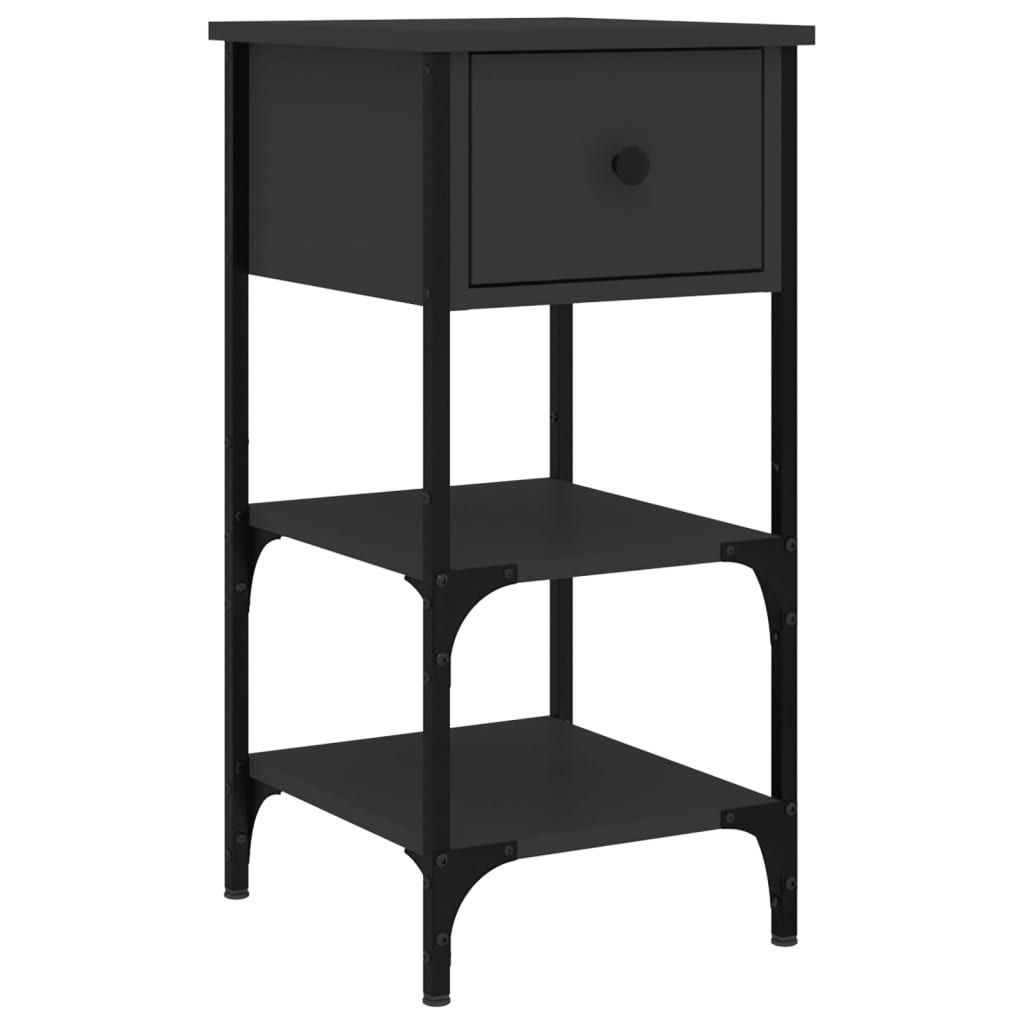 Bedside Cabinet Black 34x36x70 cm Engineered Wood