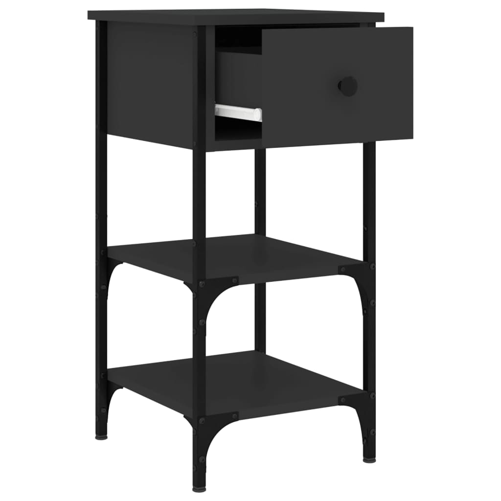 Bedside Cabinet Black 34x36x70 cm Engineered Wood