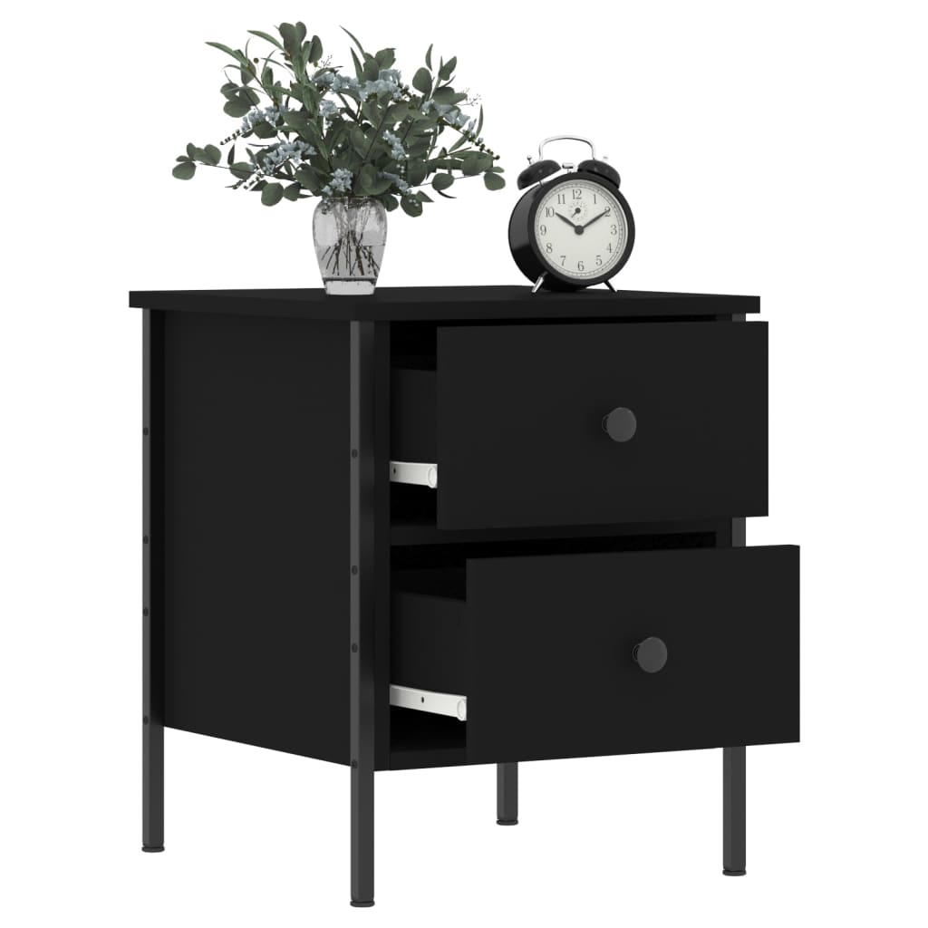 Bedside Cabinet Black 40x42x50 cm Engineered Wood