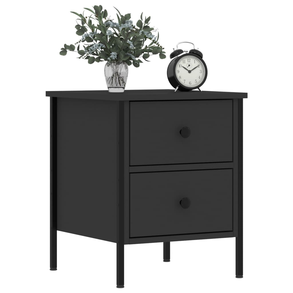 Bedside Cabinets 2 pcs Black 40x42x50 cm Engineered Wood