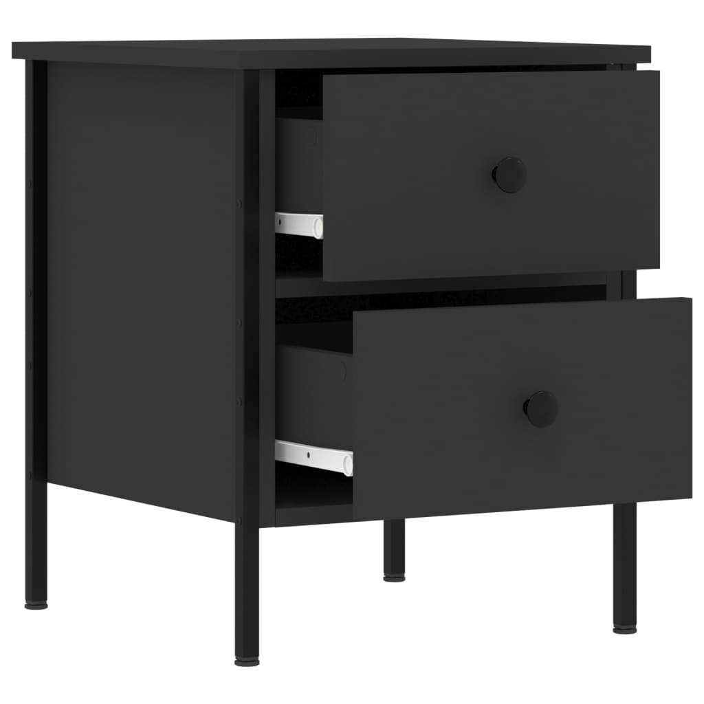 Bedside Cabinets 2 pcs Black 40x42x50 cm Engineered Wood