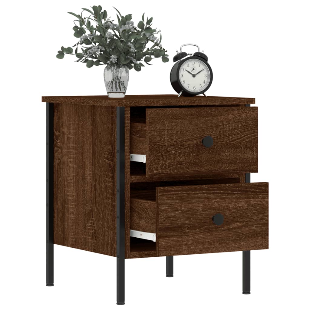 Bedside Cabinet Brown Oak 40x42x50 cm Engineered Wood