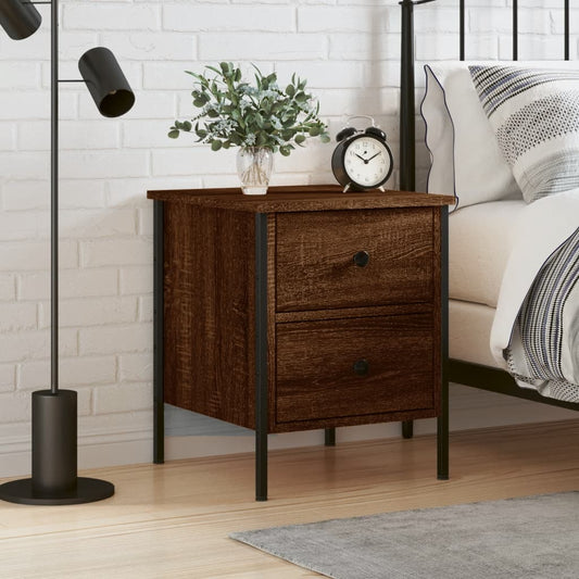 Bedside Cabinet Brown Oak 40x42x50 cm Engineered Wood