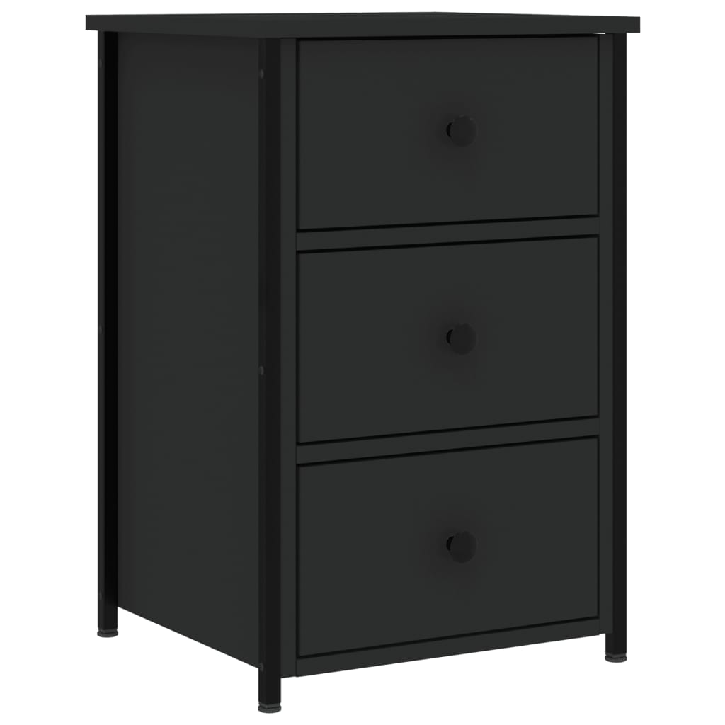 Bedside Cabinet Black 40x36x60 cm Engineered Wood