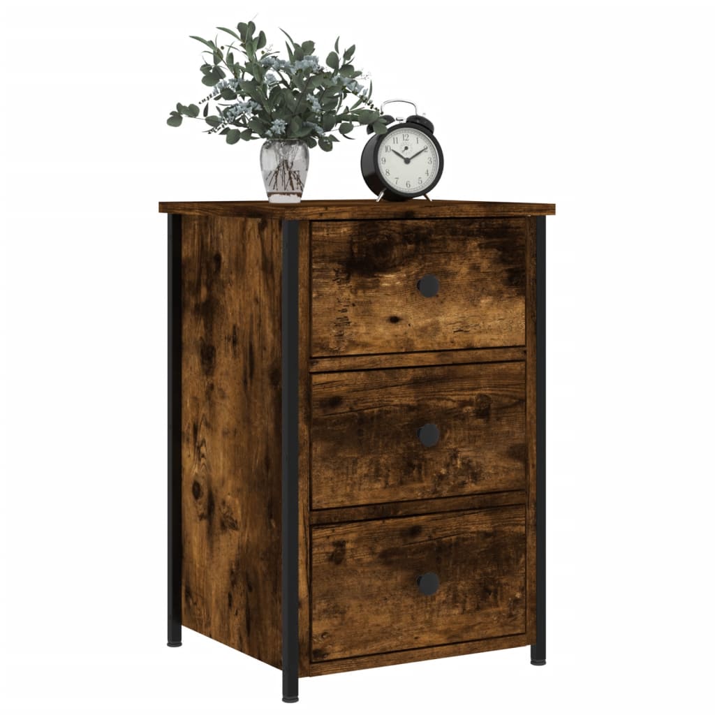 Bedside Cabinets 2 pcs Smoked Oak 40x36x60 cm Engineered Wood