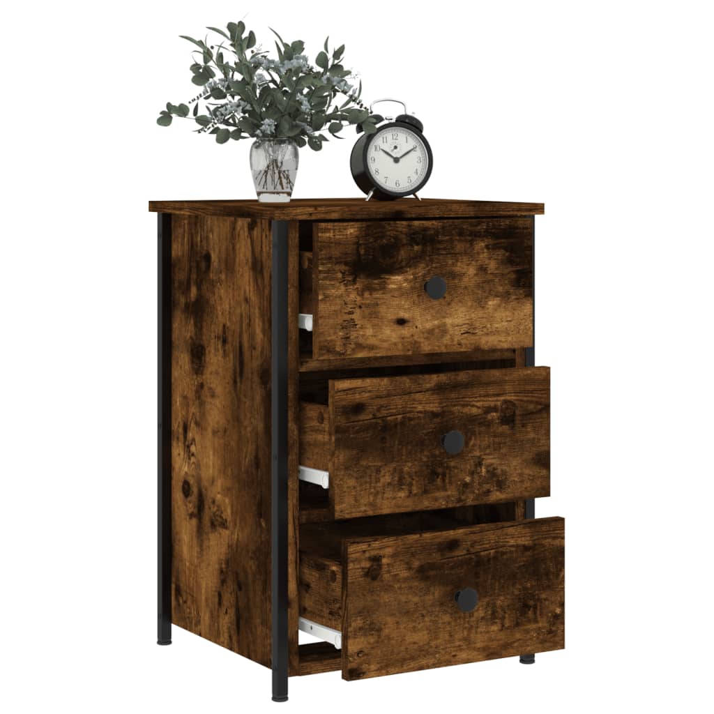 Bedside Cabinets 2 pcs Smoked Oak 40x36x60 cm Engineered Wood