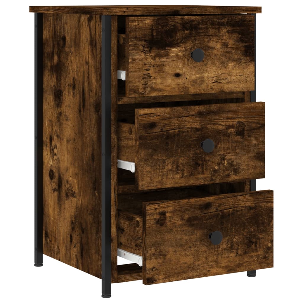 Bedside Cabinets 2 pcs Smoked Oak 40x36x60 cm Engineered Wood