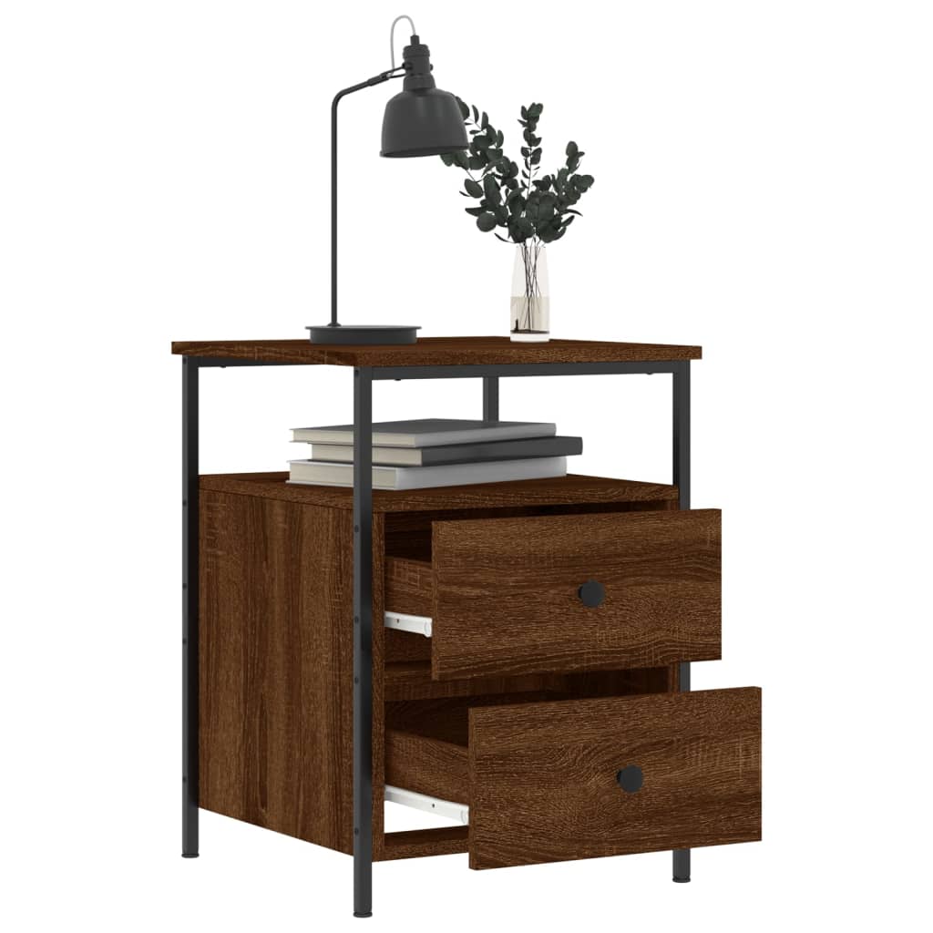 Bedside Cabinets 2 pcs Brown Oak 44x45x60 cm Engineered Wood