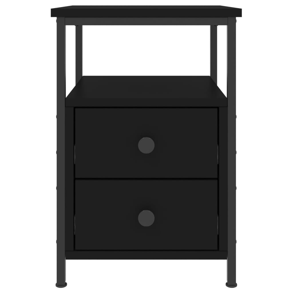 Bedside Cabinet Black 34x35.5x50 cm Engineered Wood