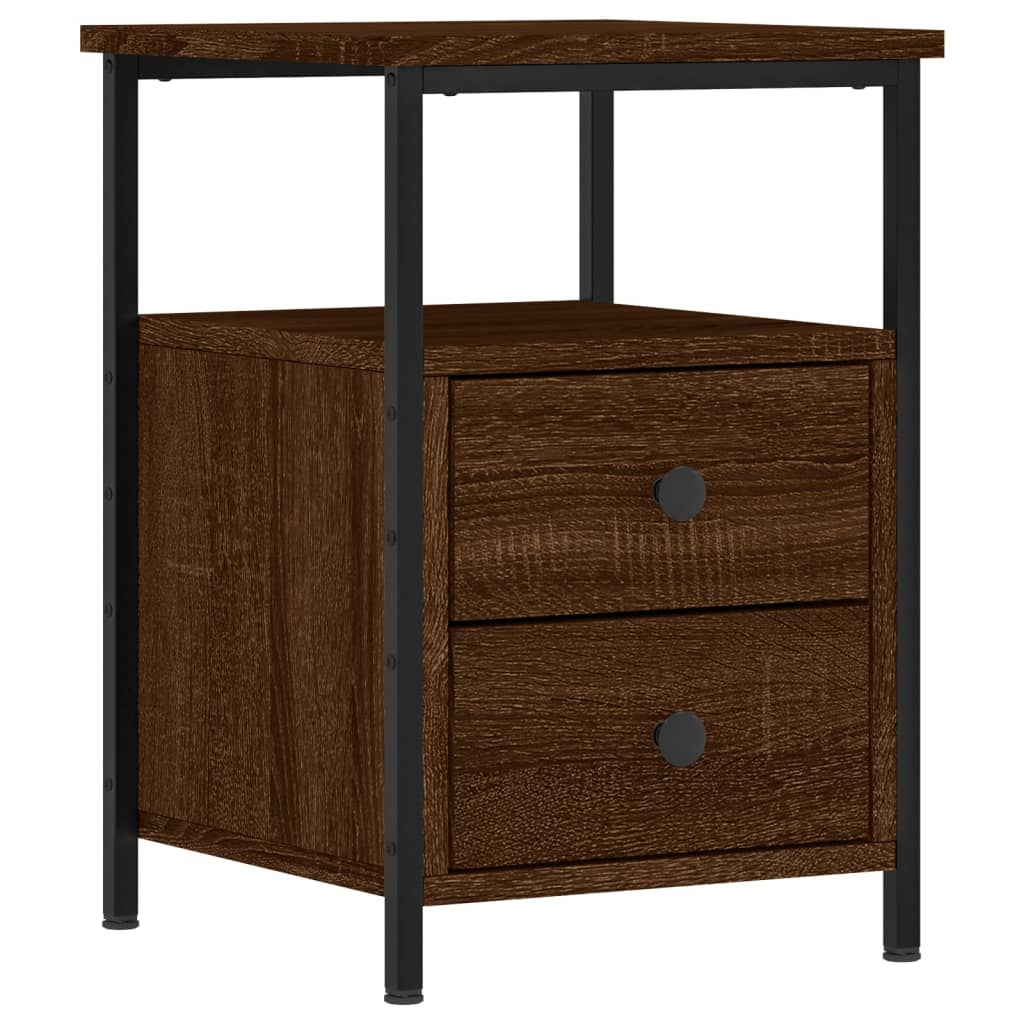 Bedside Cabinet Brown Oak 34x35.5x50 cm Engineered Wood