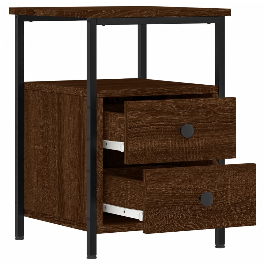 Bedside Cabinet Brown Oak 34x35.5x50 cm Engineered Wood