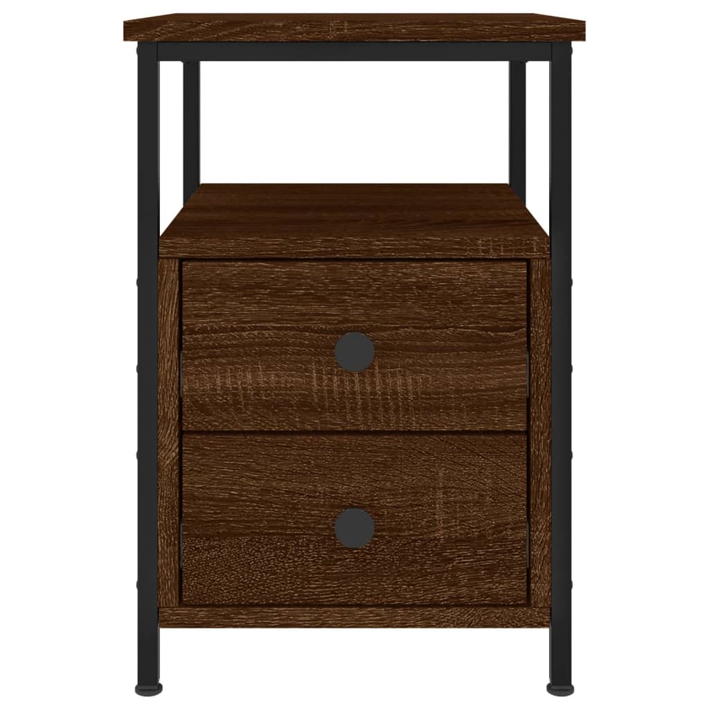 Bedside Cabinets 2 pcs Brown Oak 34x35.5x50 cm Engineered Wood