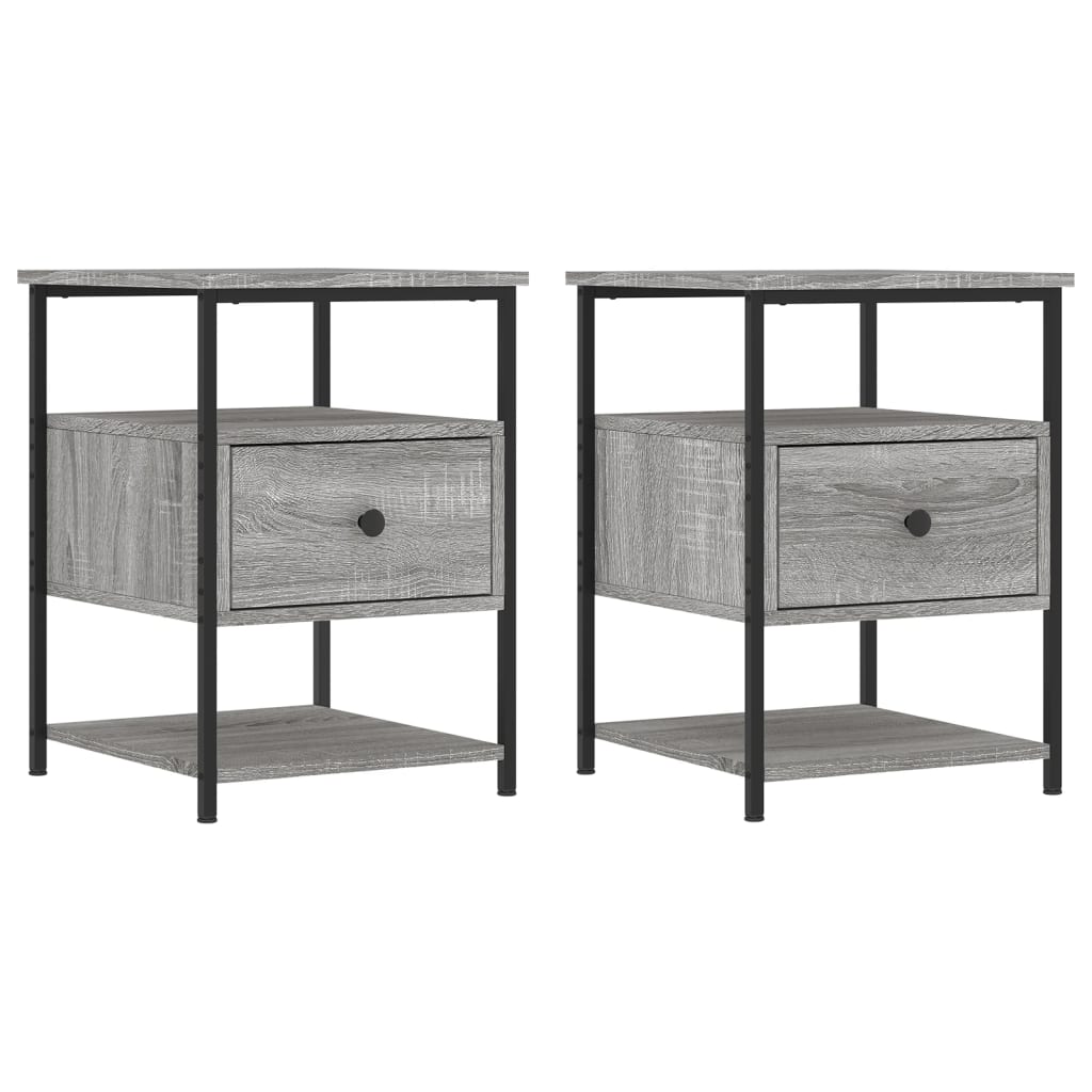 Bedside Cabinets 2 pcs Grey Sonoma 40x42x56 cm Engineered Wood