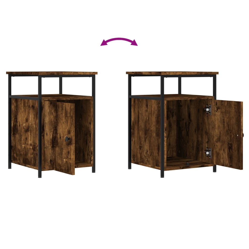 Bedside Cabinets 2 pcs Smoked Oak 40x42x60 cm Engineered Wood