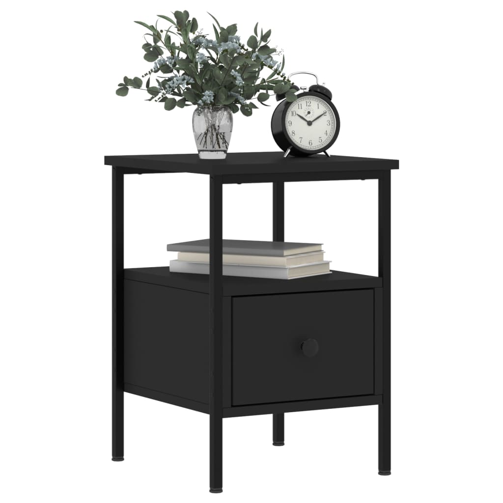 Bedside Cabinets 2 pcs Black 34x36x50 cm Engineered Wood