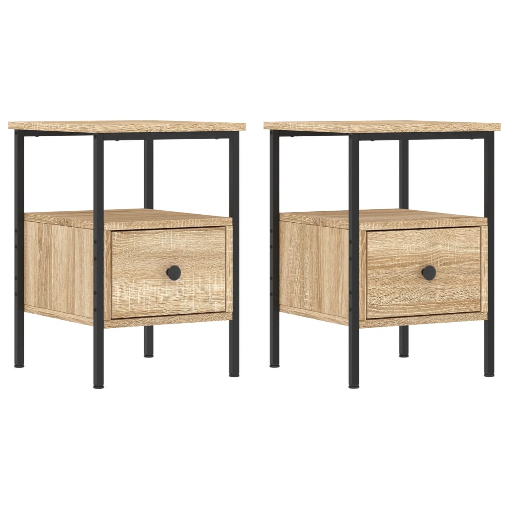 Bedside Cabinets 2 pcs Sonoma Oak 34x36x50 cm Engineered Wood