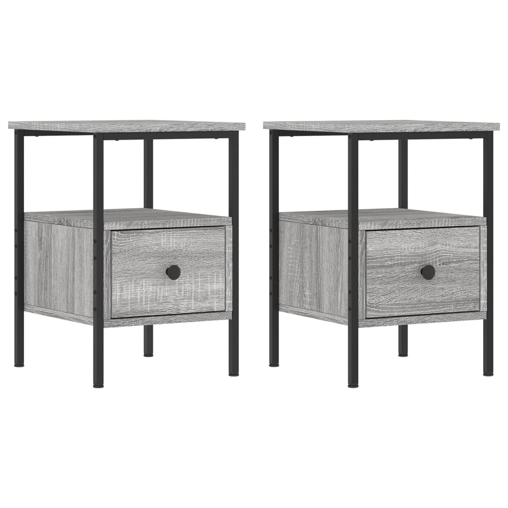 Bedside Cabinets 2 pcs Grey Sonoma 34x36x50 cm Engineered Wood