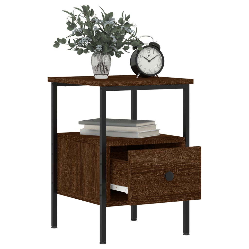 Bedside Cabinets 2 pcs Brown Oak 34x36x50 cm Engineered Wood