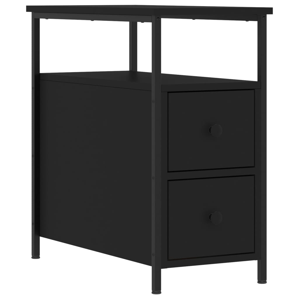 Bedside Cabinet Black 30x60x60 cm Engineered Wood