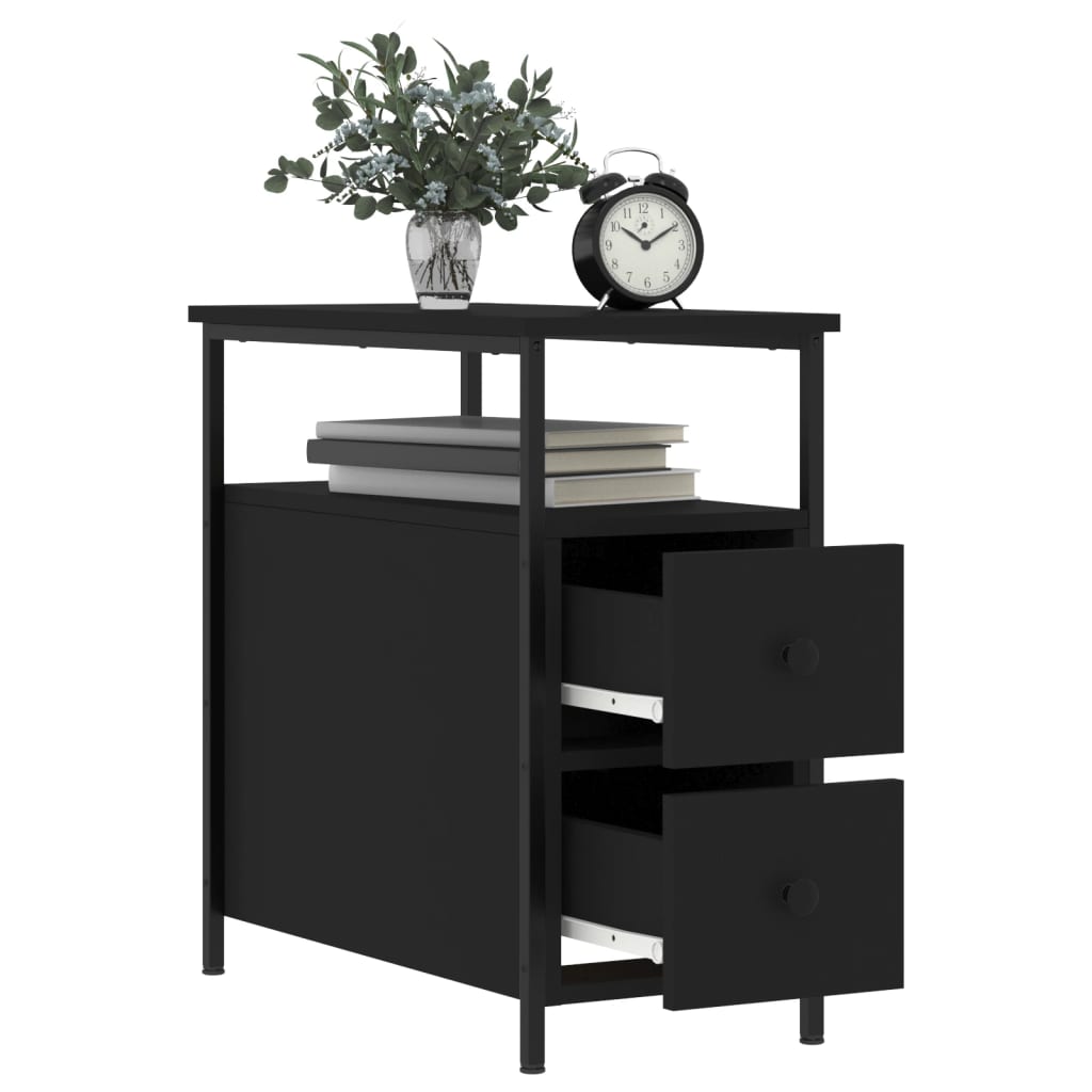 Bedside Cabinet Black 30x60x60 cm Engineered Wood