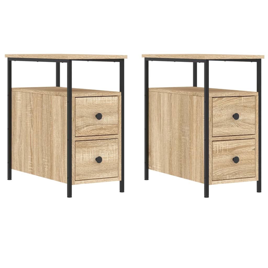 Bedside Cabinets 2 pcs Sonoma Oak 30x60x60 cm Engineered Wood