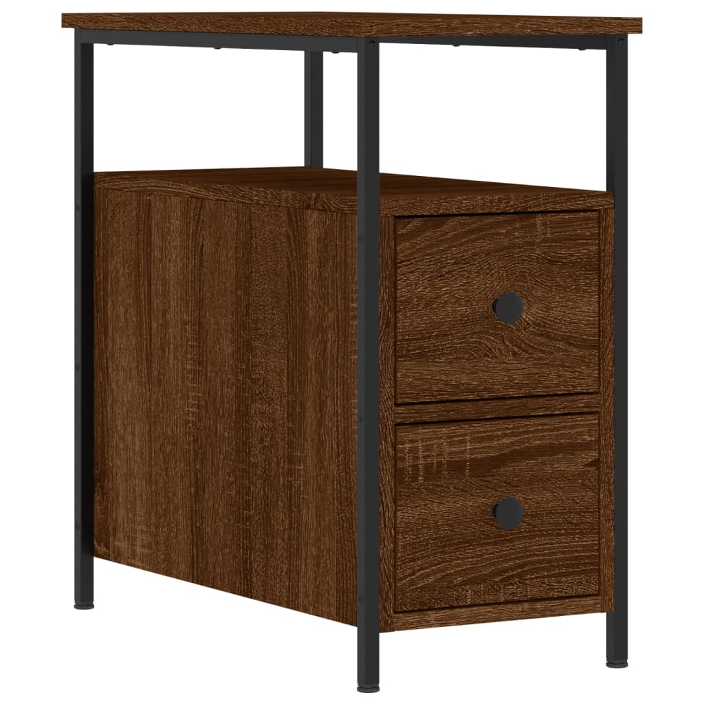 Bedside Cabinets 2 pcs Brown Oak 30x60x60 cm Engineered Wood