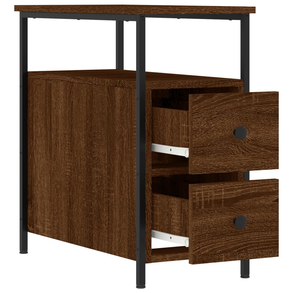 Bedside Cabinets 2 pcs Brown Oak 30x60x60 cm Engineered Wood