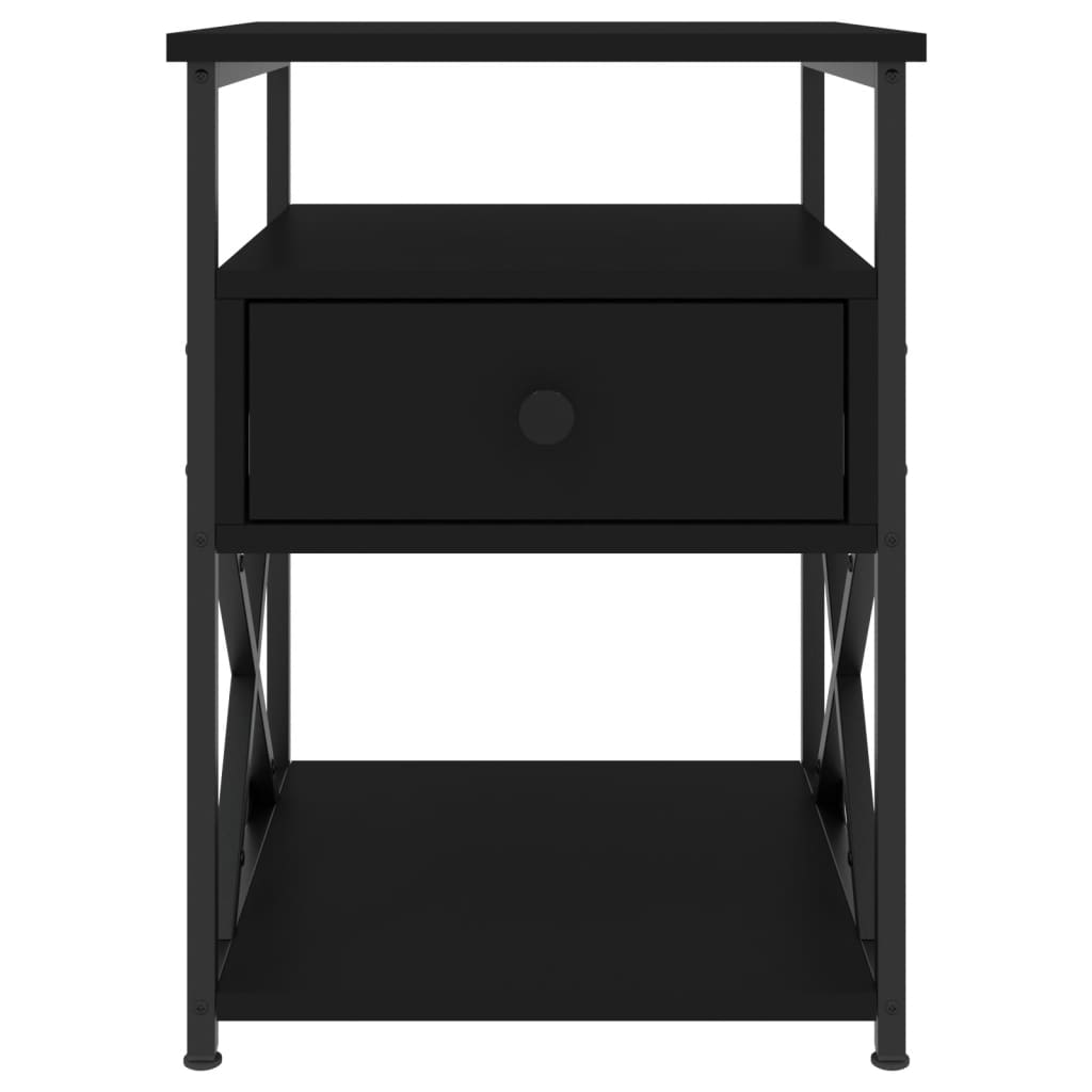 Bedside Cabinets 2 pcs Black 40x42x55 cm Engineered Wood