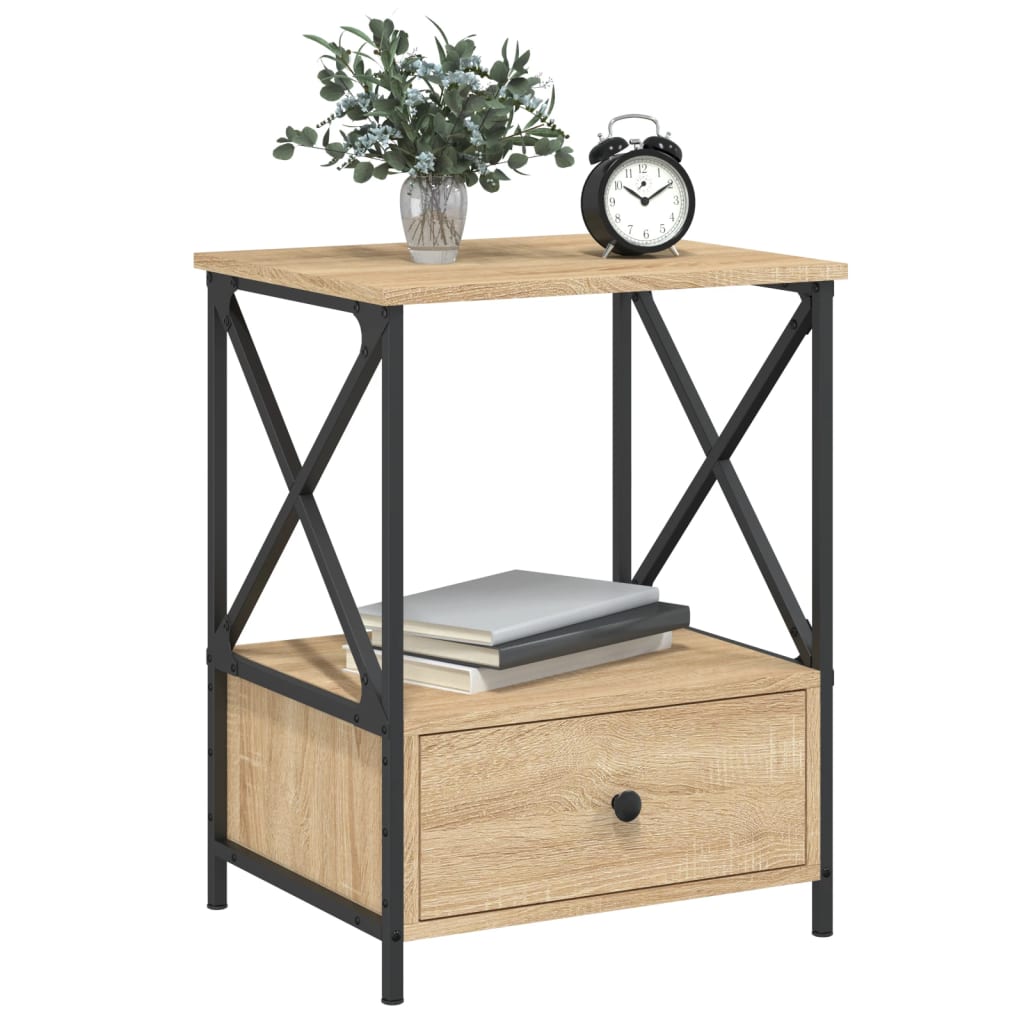 Bedside Table Sonoma Oak 50x41x65 cm Engineered Wood